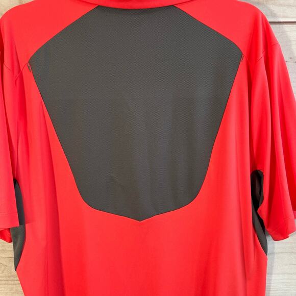 Greg Norman For Tasso Elba Orange & Gray Polo Size Large - Picture 4 of 6